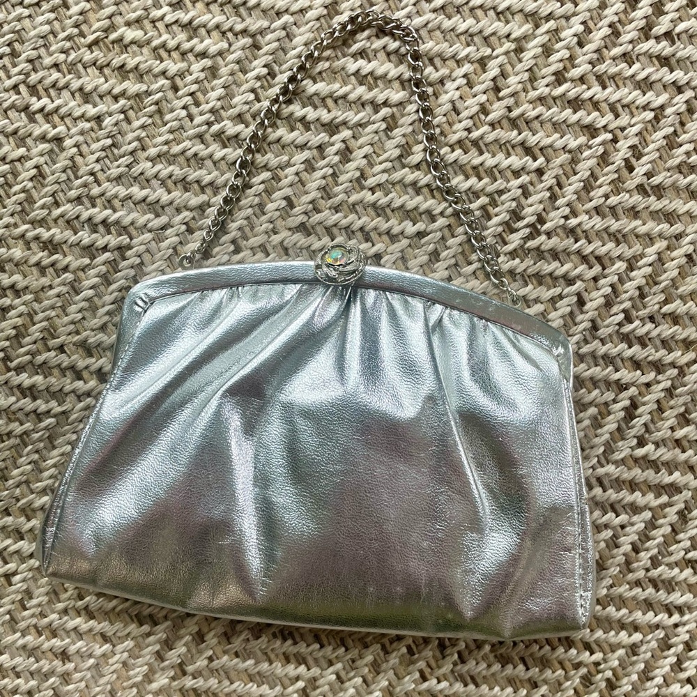 Vintage silver clutch evening bag